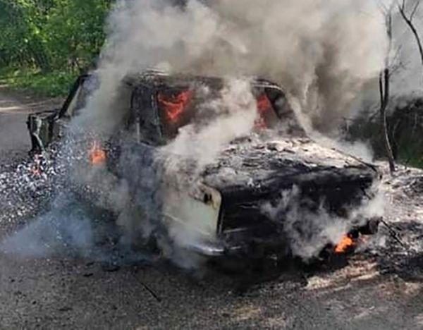 На Николаевщине во время движения полностью сгорел автомобиль